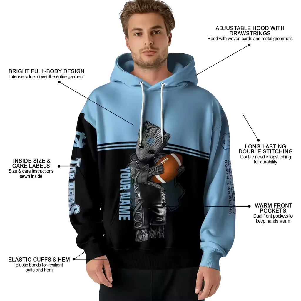 customized north carolina tar heels baby groot light blue black hoodie latest model customized north carolina tar heels baby groot light blue black hoodie latest model