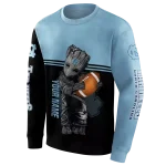 customized north carolina tar heels baby groot light blue black hoodie best selling