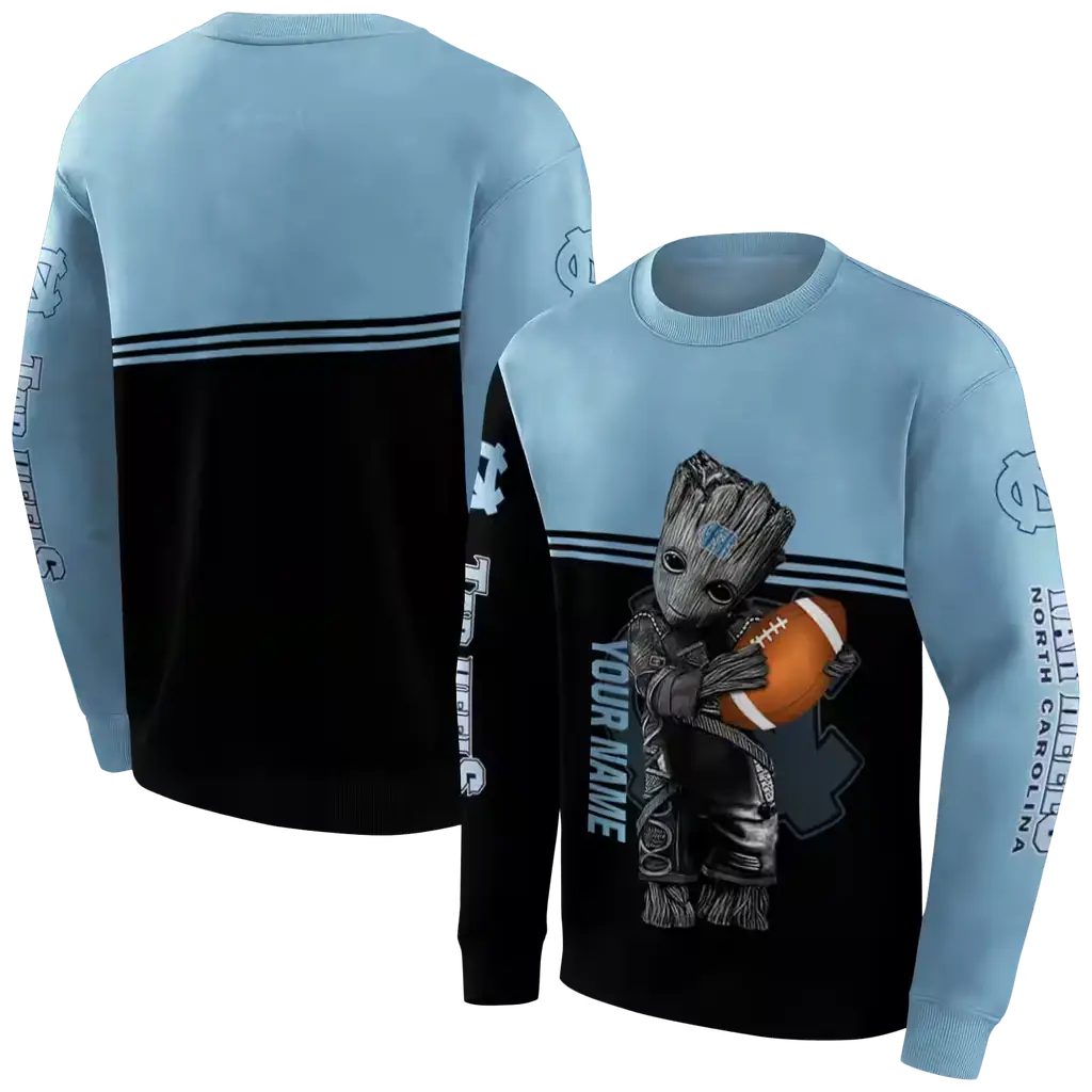 customized north carolina tar heels baby groot light blue black hoodie premium grade customized north carolina tar heels baby groot light blue black hoodie premium grade