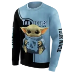 customized north carolina tar heels baby yoda light blue black hoodie best selling
