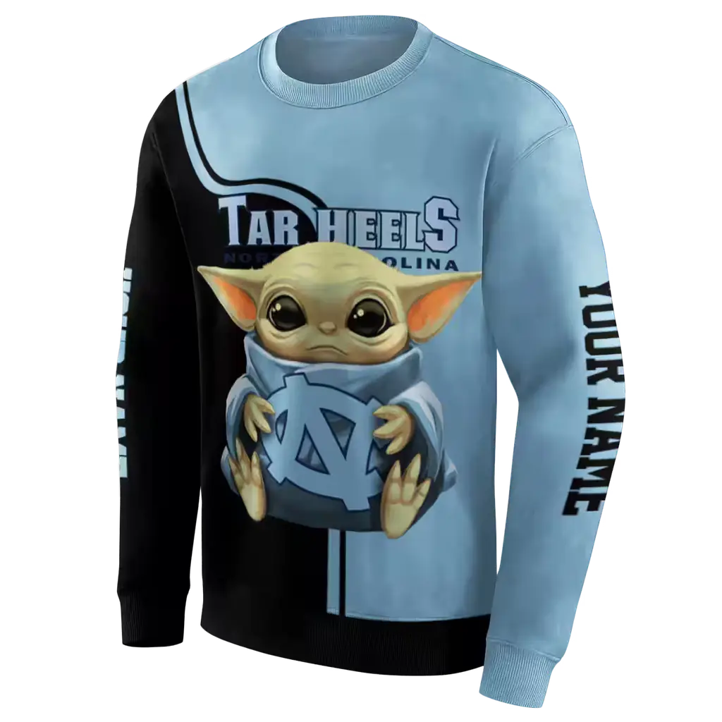 customized north carolina tar heels baby yoda light blue black hoodie new arrival customized north carolina tar heels baby yoda light blue black hoodie new arrival