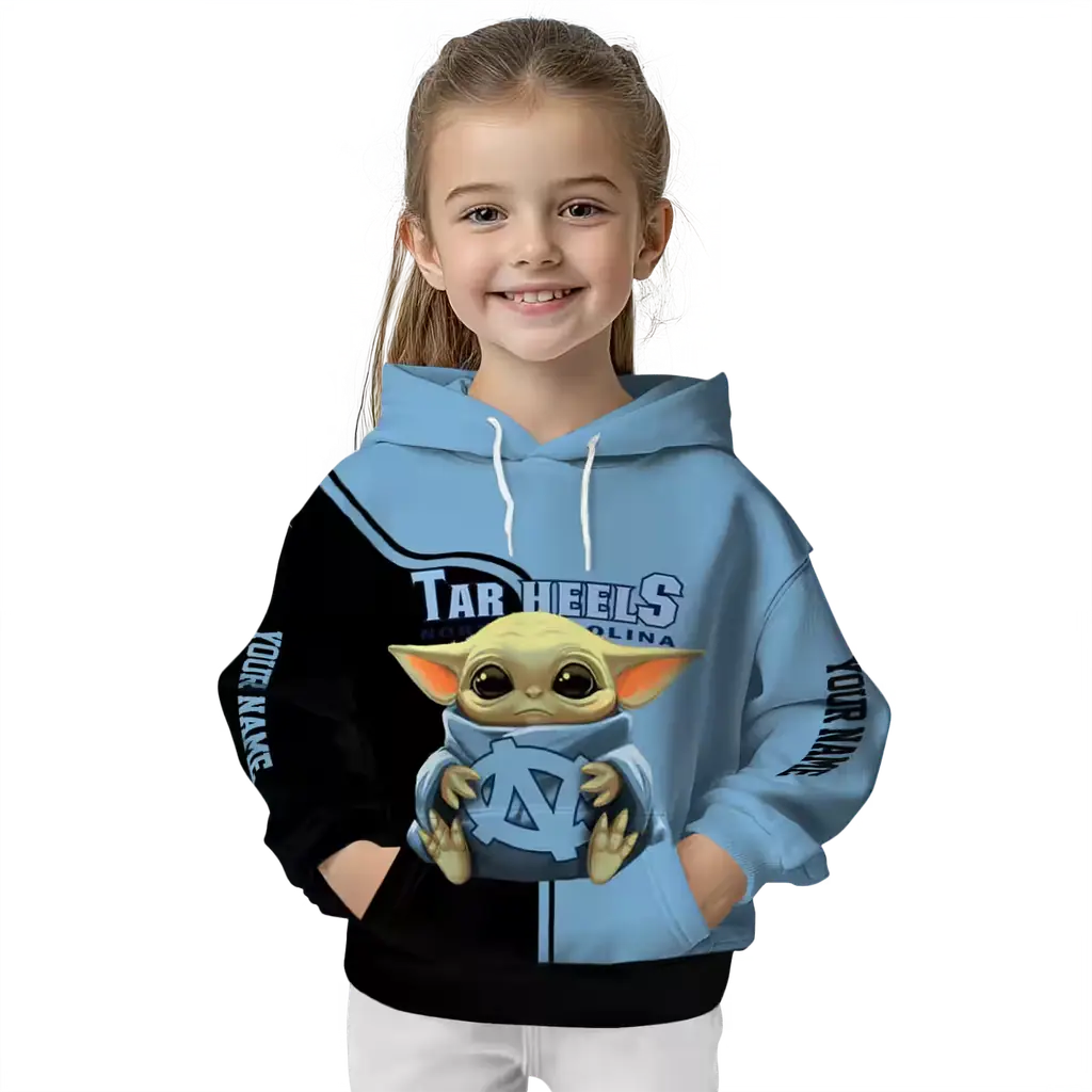 customized north carolina tar heels baby yoda light blue black hoodie top rated customized north carolina tar heels baby yoda light blue black hoodie top rated