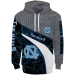 customized north carolina tar heels hexagonal mesh light blue black gray hoodie best selling