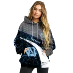 customized north carolina tar heels hexagonal mesh light blue black gray hoodie best selling