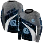 customized north carolina tar heels hexagonal mesh light blue black gray hoodie best selling