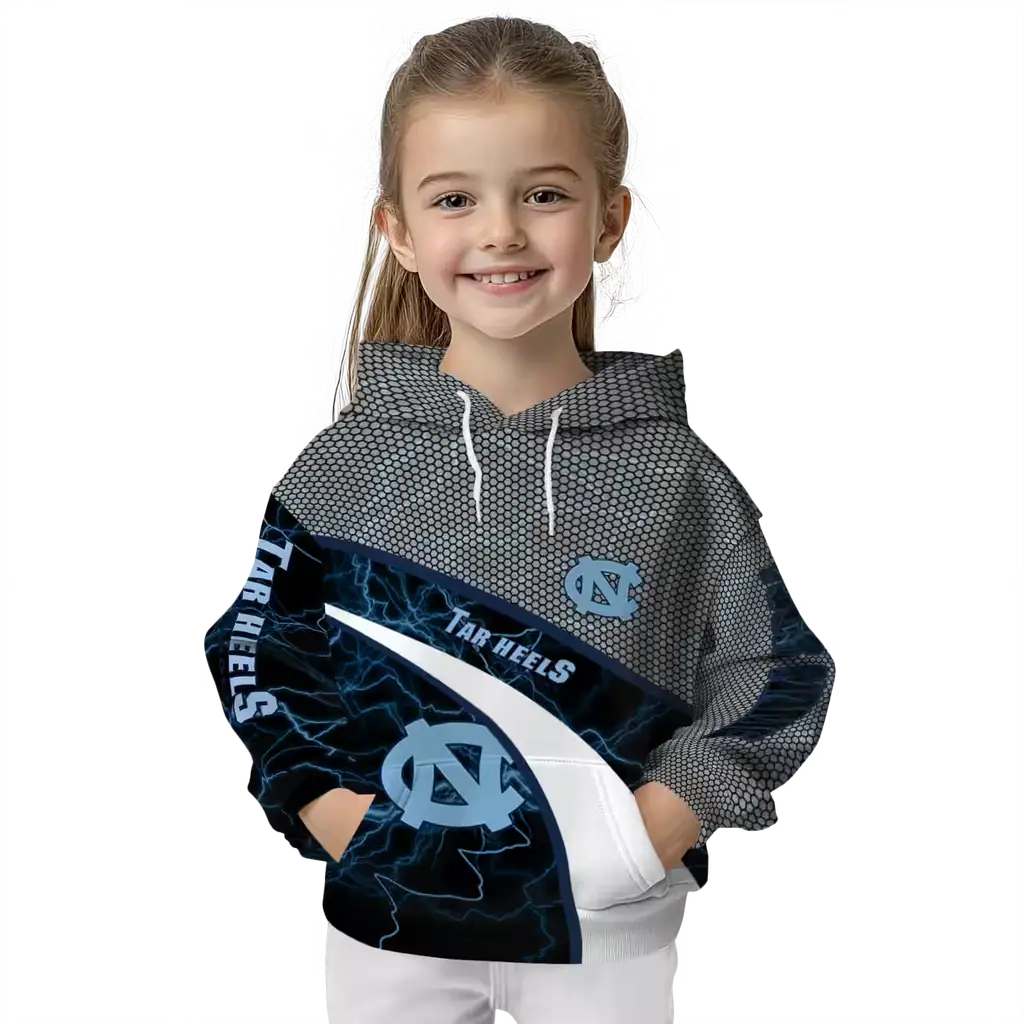 customized north carolina tar heels hexagonal mesh light blue black gray hoodie top rated customized north carolina tar heels hexagonal mesh light blue black gray hoodie top rated