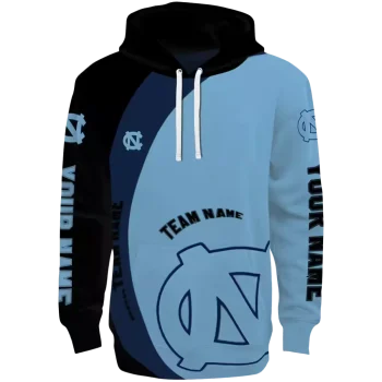 customized north carolina tar heels minimalist design light blue black hoodie best selling