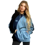 customized north carolina tar heels minimalist design light blue black hoodie best selling