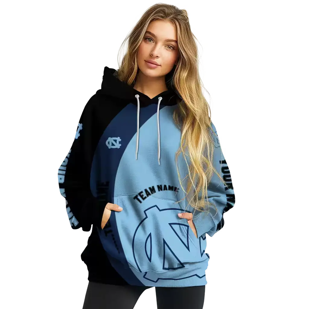 customized north carolina tar heels minimalist design light blue black hoodie high quality customized north carolina tar heels minimalist design light blue black hoodie high quality