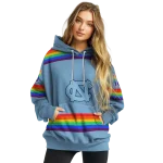 customized north carolina tar heels rainbow stripes light blue hoodie best selling