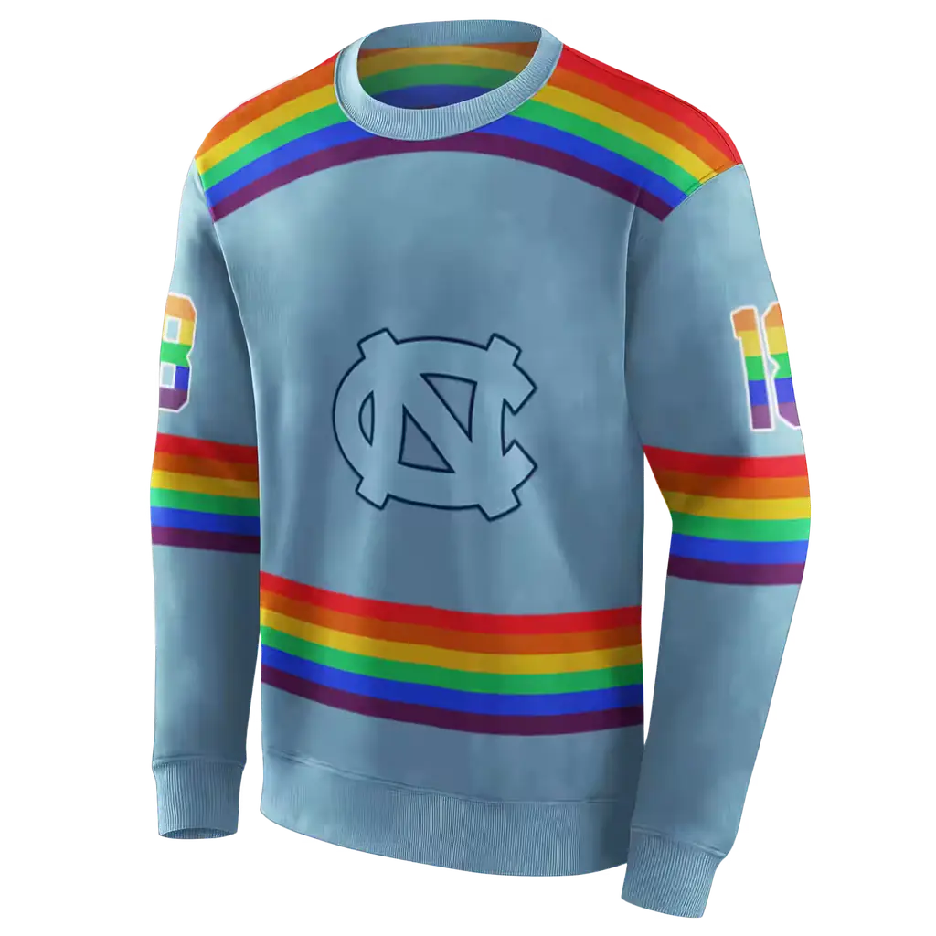 customized north carolina tar heels rainbow stripes light blue hoodie new arrival customized north carolina tar heels rainbow stripes light blue hoodie new arrival