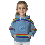 customized north carolina tar heels rainbow stripes light blue hoodie best selling