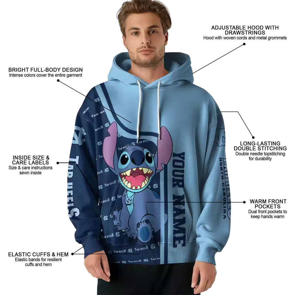 customized north carolina tar heels stitch light blue hoodie latest model customized north carolina tar heels stitch light blue hoodie latest model