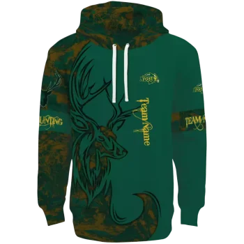 customized north dakota state bison deer silhouette green hoodie best selling