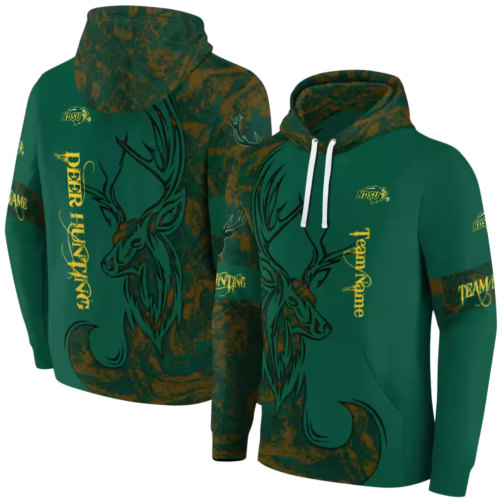 customized north dakota state bison deer silhouette green hoodie fashion forward customized north dakota state bison deer silhouette green hoodie fashion forward