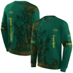 customized north dakota state bison deer silhouette green hoodie best selling