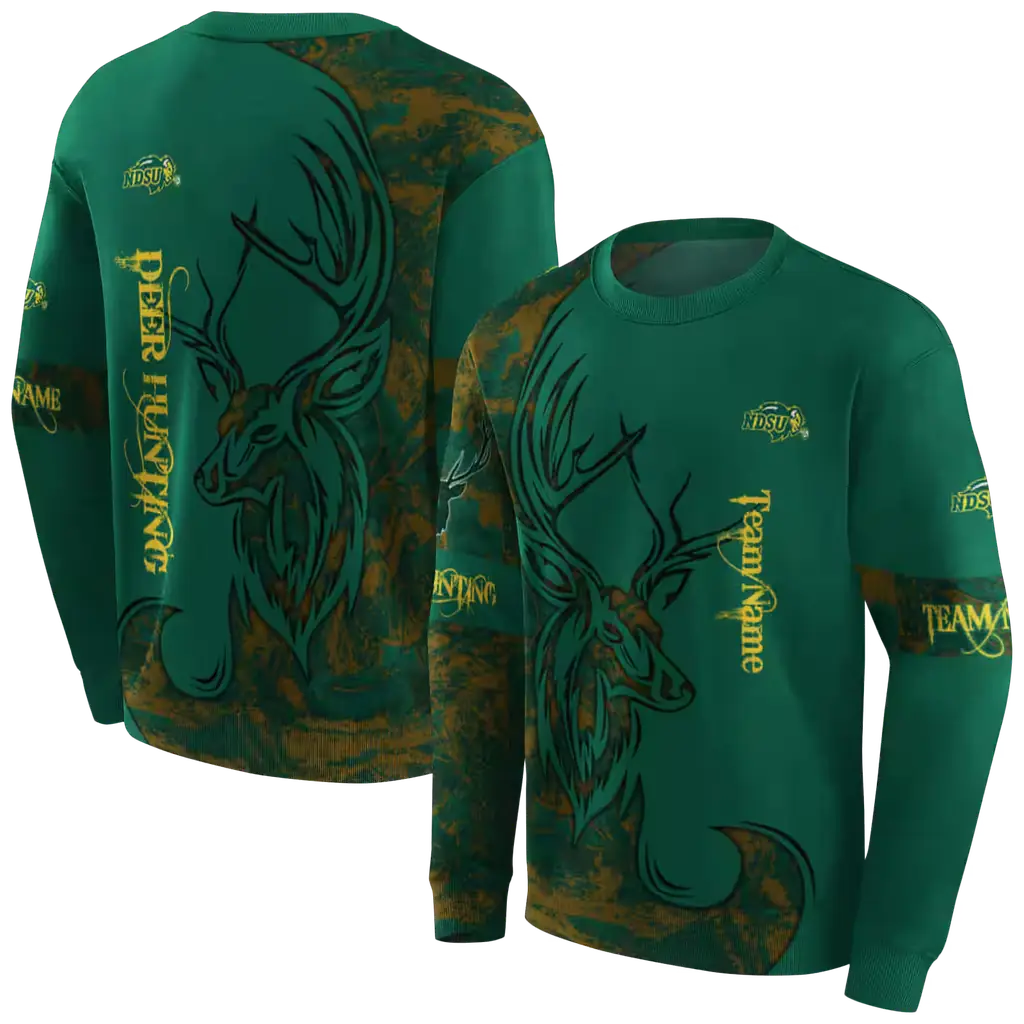 customized north dakota state bison deer silhouette green hoodie premium grade customized north dakota state bison deer silhouette green hoodie premium grade