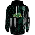 customized north dakota state bison distressed flag green black hoodie best selling