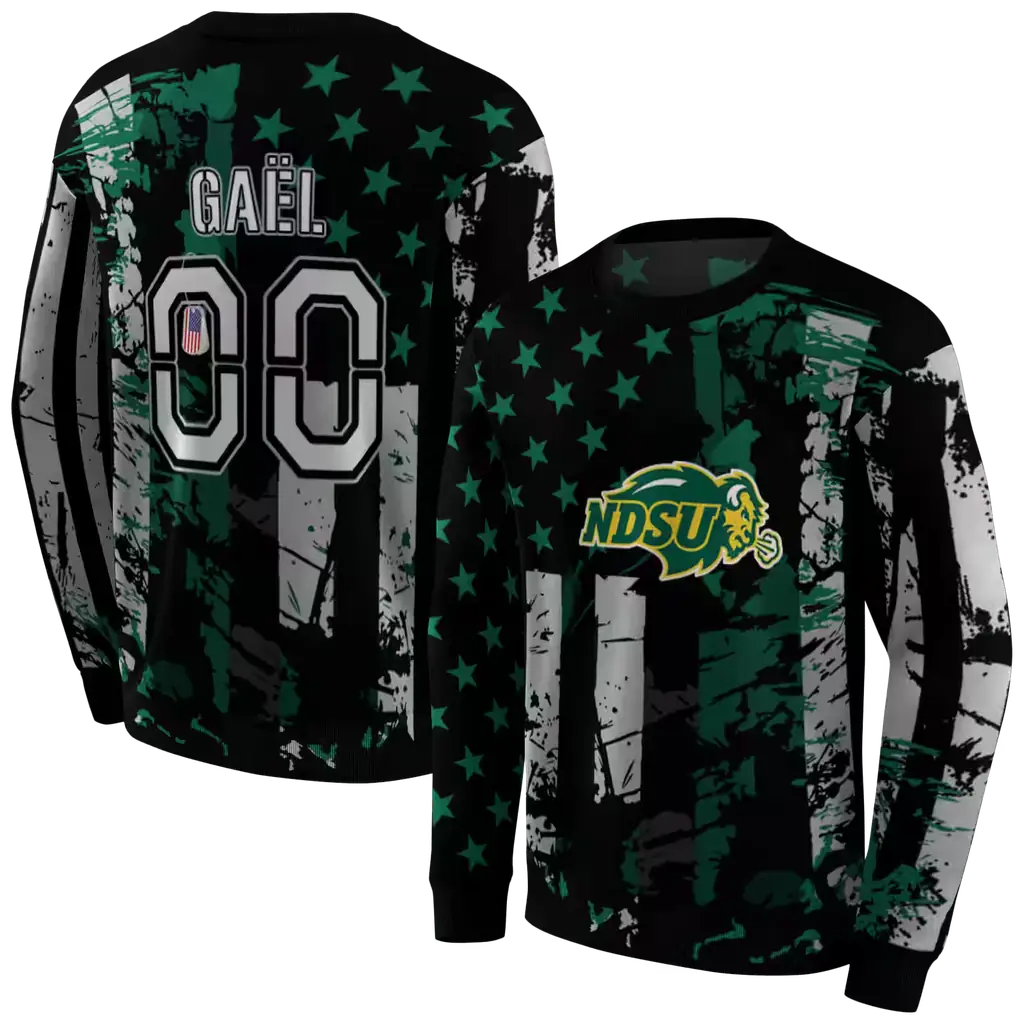 customized north dakota state bison distressed flag green black hoodie premium grade customized north dakota state bison distressed flag green black hoodie premium grade