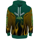 customized north dakota state bison flame design green hoodie best selling