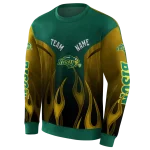 customized north dakota state bison flame design green hoodie best selling