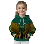 customized north dakota state bison flame design green hoodie best selling