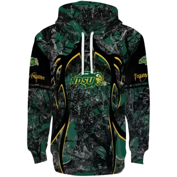 customized north dakota state bison hunting theme green black hoodie best selling