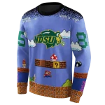 customized north dakota state bison mario blue black hoodie best selling