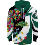 customized north dakota state bison puzzle pieces green hoodie best selling