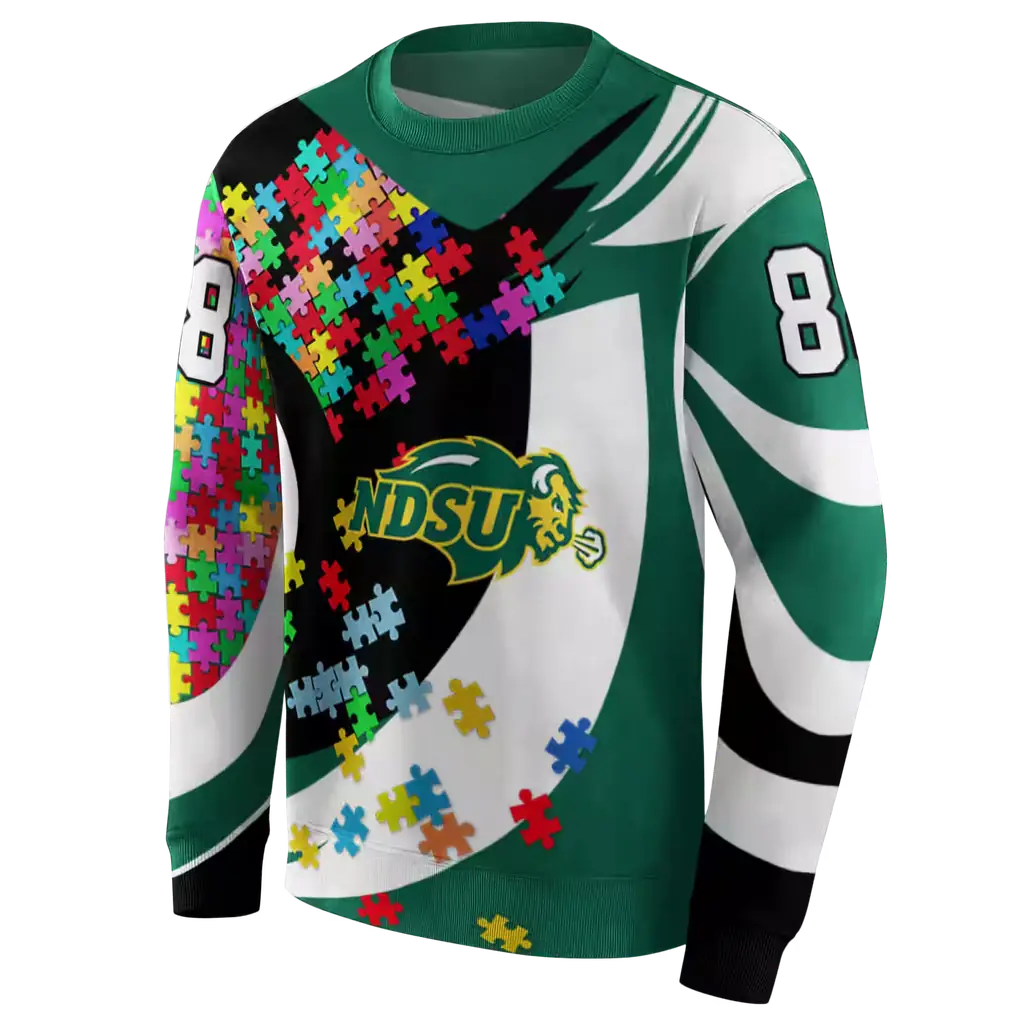 customized north dakota state bison puzzle pieces green hoodie new arrival customized north dakota state bison puzzle pieces green hoodie new arrival