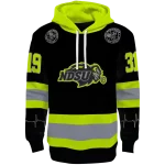 customized north dakota state bison safety motif black neon green hoodie best selling