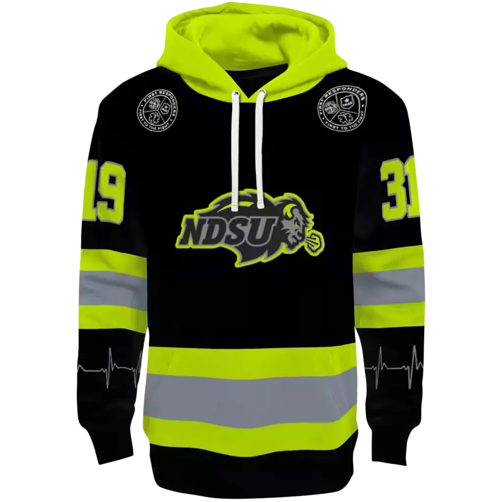 customized north dakota state bison safety motif black neon green hoodie best selling customized north dakota state bison safety motif black neon green hoodie best selling