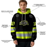 customized north dakota state bison safety motif black neon green hoodie best selling