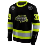 customized north dakota state bison safety motif black neon green hoodie best selling
