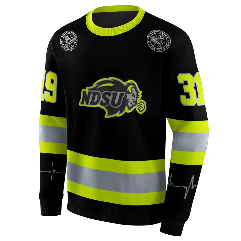 customized north dakota state bison safety motif black neon green hoodie new arrival customized north dakota state bison safety motif black neon green hoodie new arrival