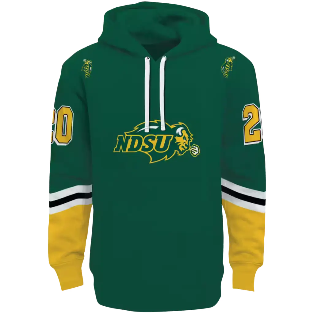 customized north dakota state bison striped sleeves green hoodie best selling customized north dakota state bison striped sleeves green hoodie best selling