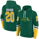 customized north dakota state bison striped sleeves green hoodie best selling