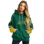 customized north dakota state bison striped sleeves green hoodie best selling