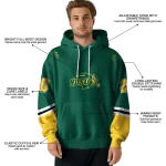 customized north dakota state bison striped sleeves green hoodie best selling
