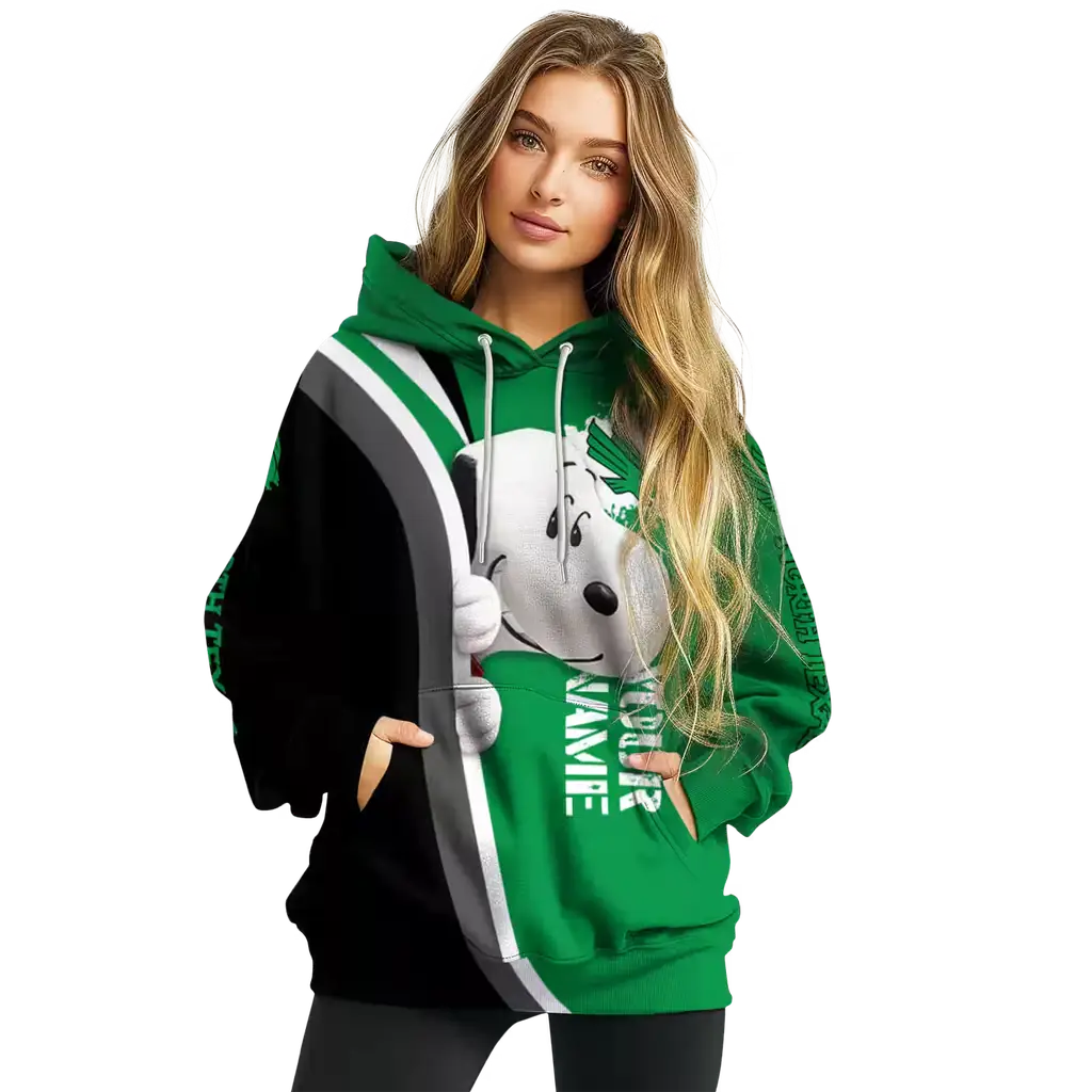 customized north texas mean green peeking snoopy green hoodie high quality customized north texas mean green peeking snoopy green hoodie high quality