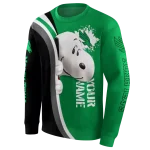 customized north texas mean green peeking snoopy green hoodie best selling