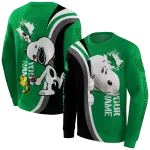 customized north texas mean green peeking snoopy green hoodie best selling