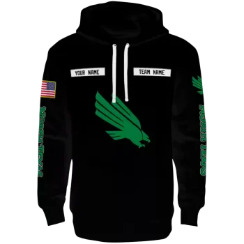 customized north texas mean green punisher skull black hoodie best selling