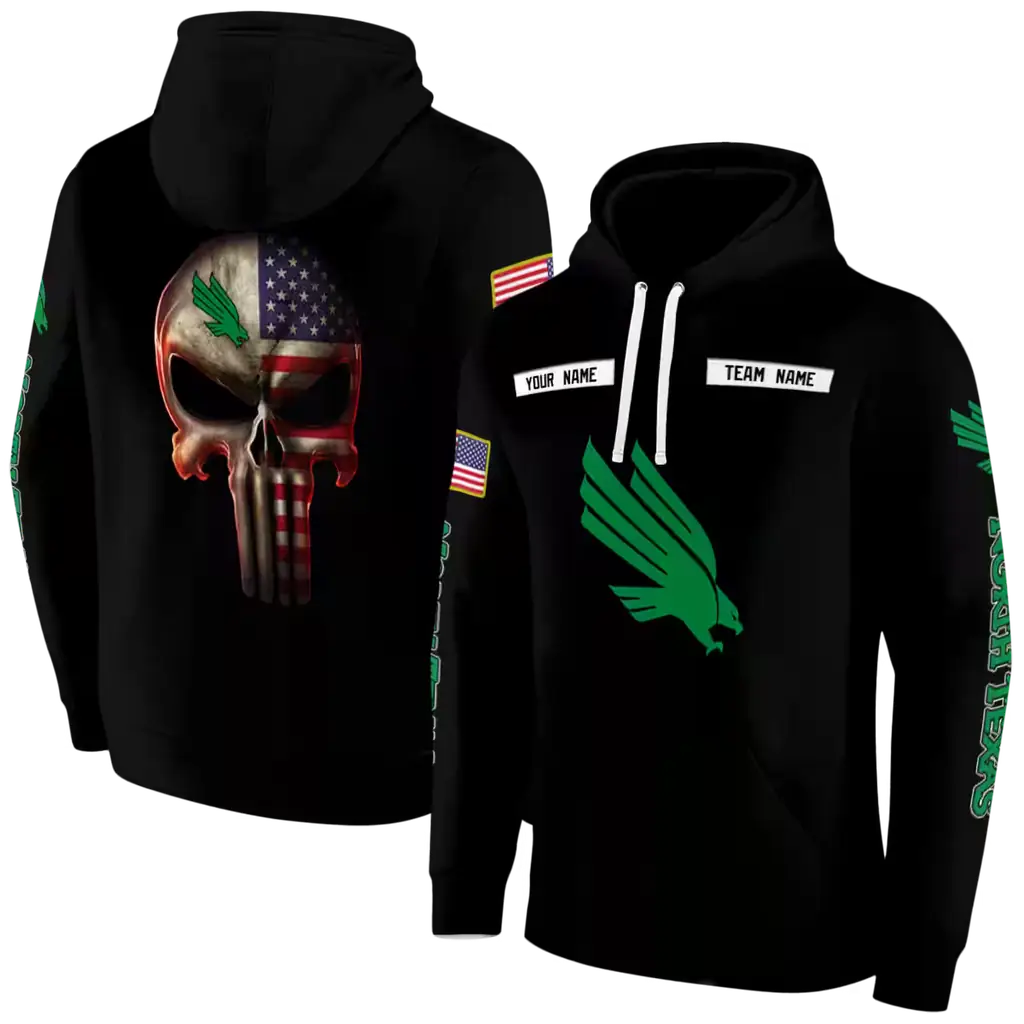 customized north texas mean green punisher skull black hoodie fashion forward customized north texas mean green punisher skull black hoodie fashion forward