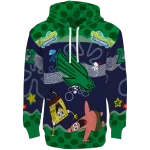 customized north texas mean green spongebob patrick star green navy hoodie best selling