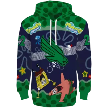 customized north texas mean green spongebob patrick star green navy hoodie best selling