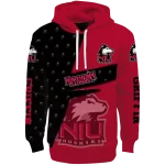 customized northern illinois huskies abstract shape red hoodie best selling
