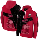 customized northern illinois huskies abstract shape red hoodie best selling