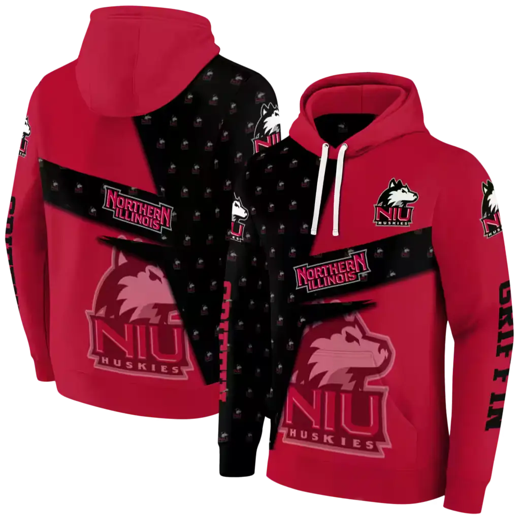 customized northern illinois huskies abstract shape red hoodie fashion forward customized northern illinois huskies abstract shape red hoodie fashion forward