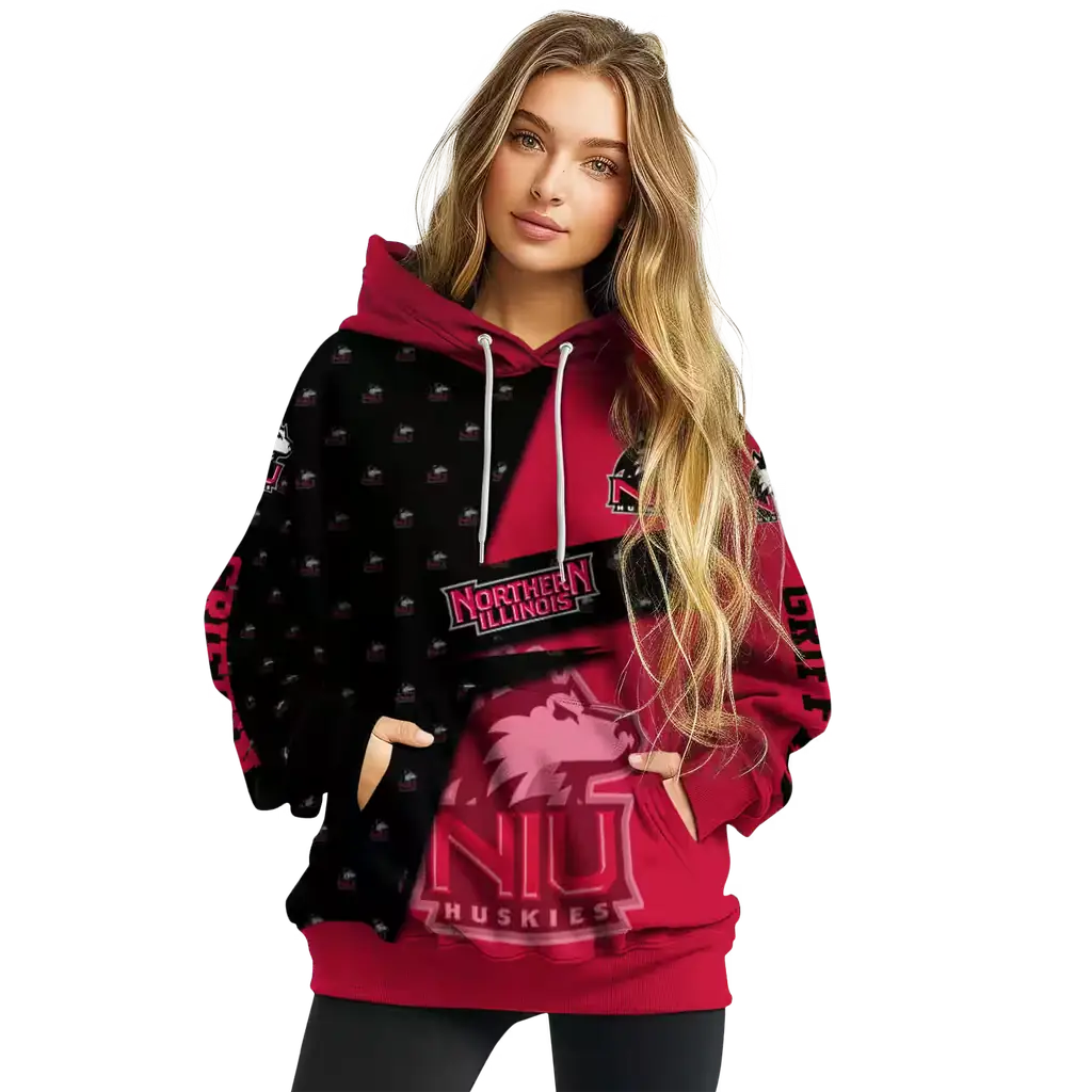 customized northern illinois huskies abstract shape red hoodie high quality customized northern illinois huskies abstract shape red hoodie high quality